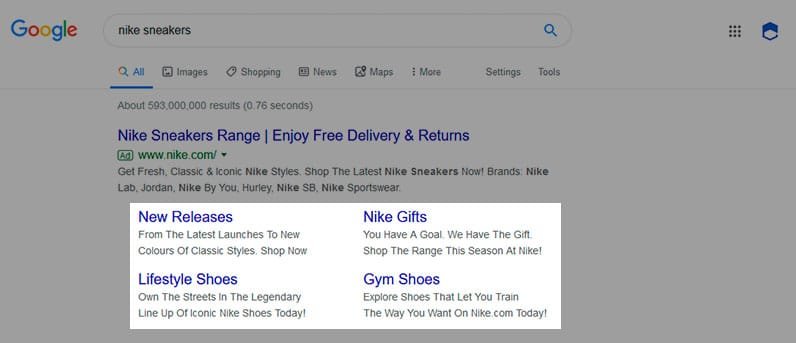 google ad screenshot