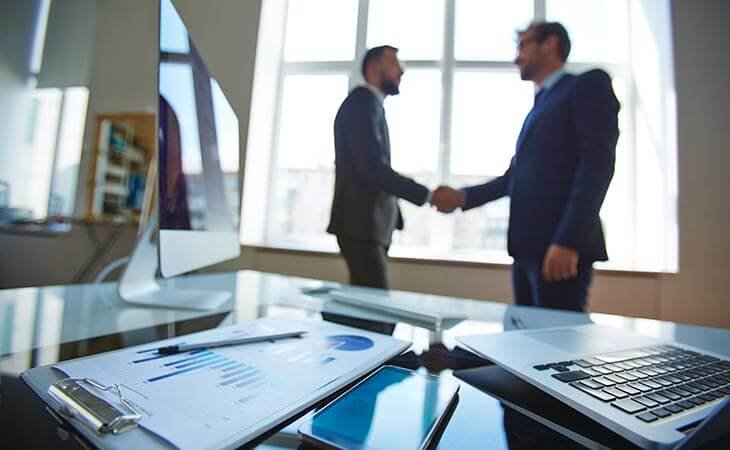 two businessmen handshake