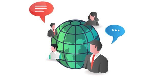 illustration concept team globe