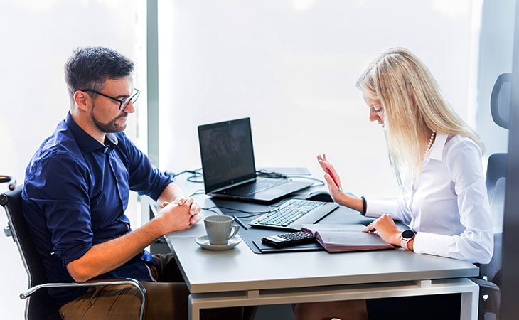 employer interviewing a candidate