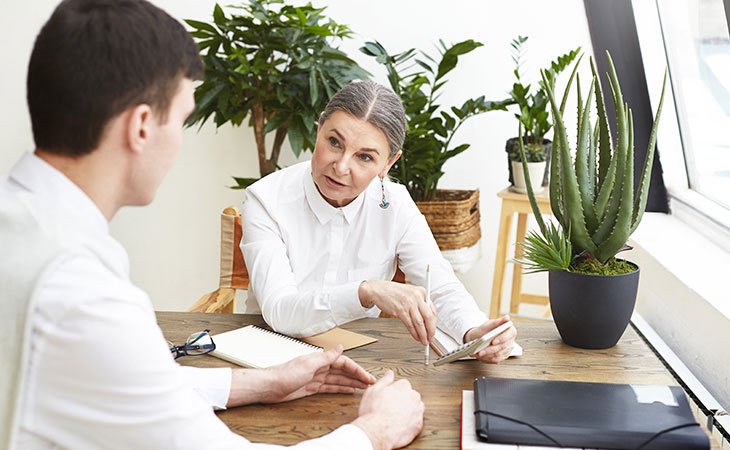 employer interviewing a candidate