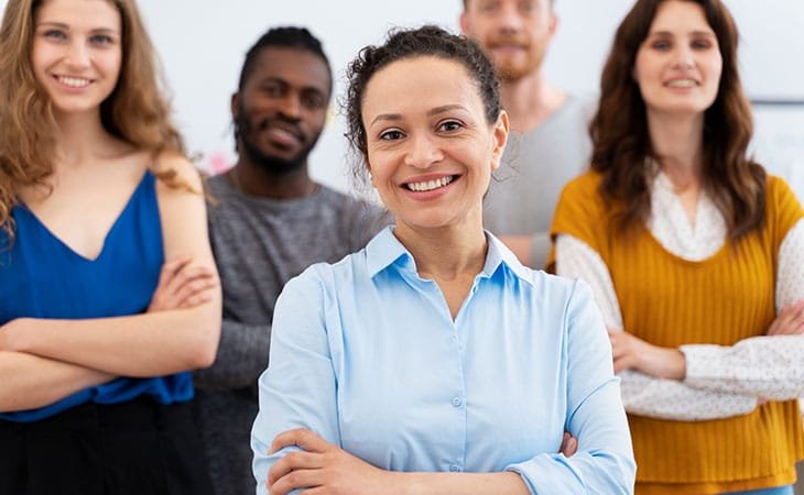 people smiling at workplace
