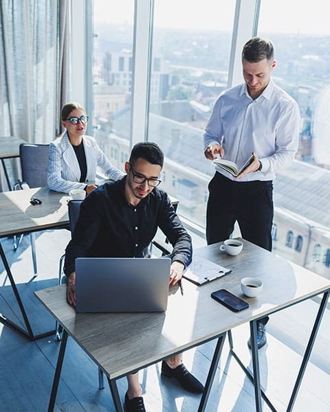 team working in office