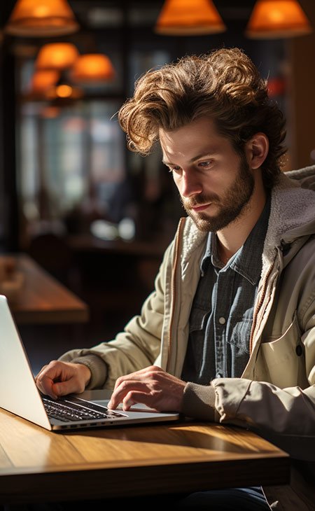 How To Find A Job: Expert Guide For Mastering Job Hunting Independent Recruiter LLC | Staffing Agency man-using-laptop-cafe