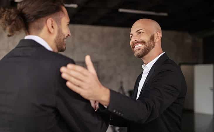 two happy businessmen