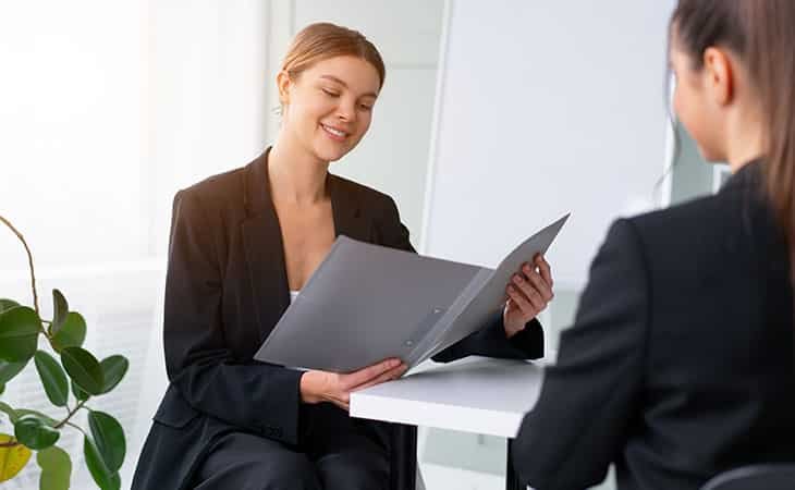 two women in a job interview