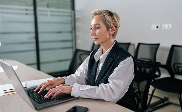 woman working with her laptop