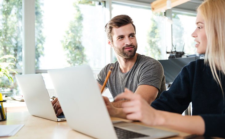 Java Developer Job Description: Skills &Amp; Responsibilities Independent Recruiter LLC | Staffing Agency man-woman-talking-laptops