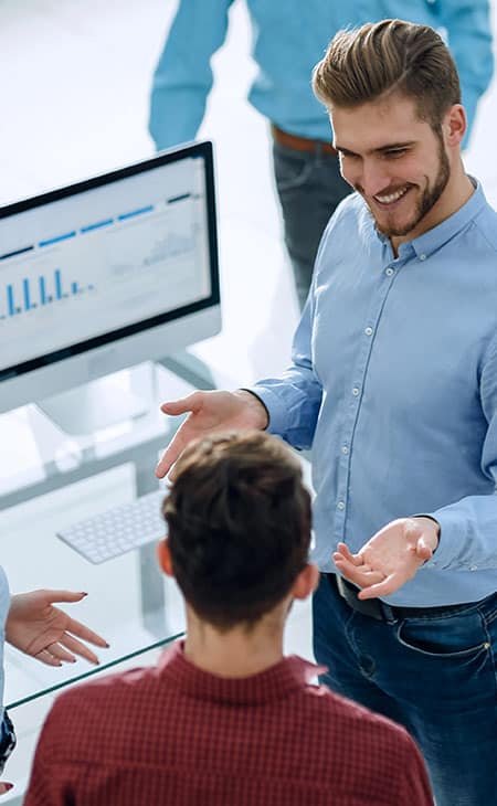 group-people-two-men-talking-screen