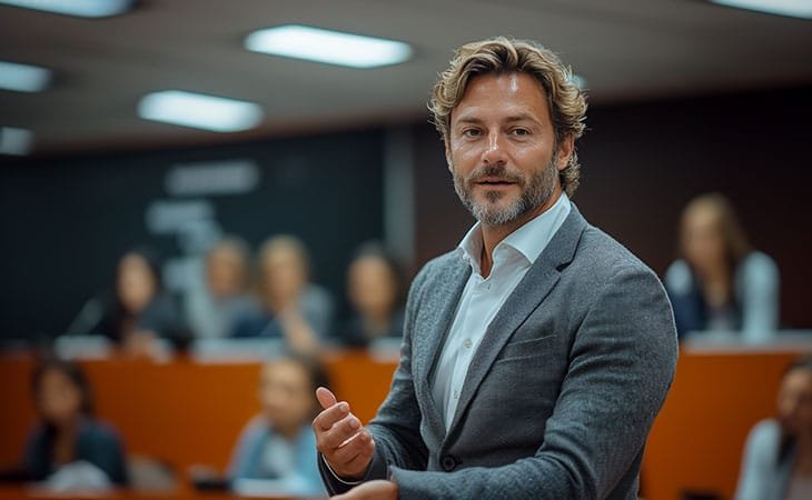 a man giving a speech